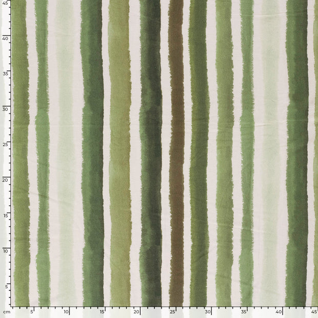 Viscose Jersey fabric Stripes Olive Green