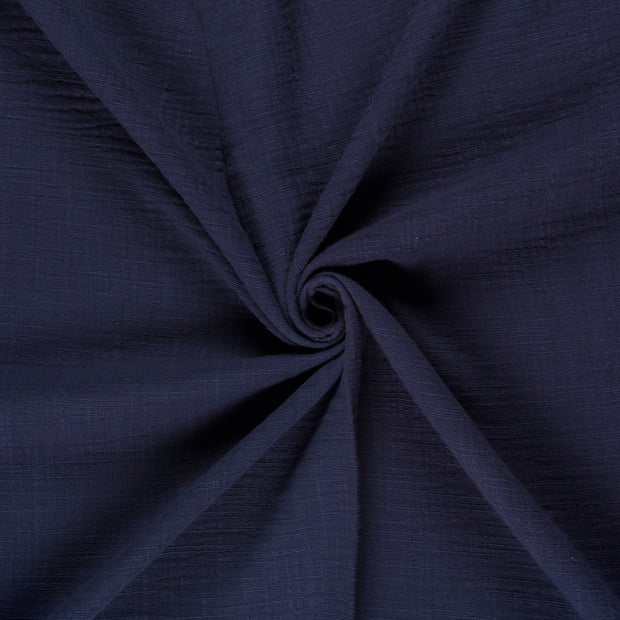 Muselina tela Azul acero slub 