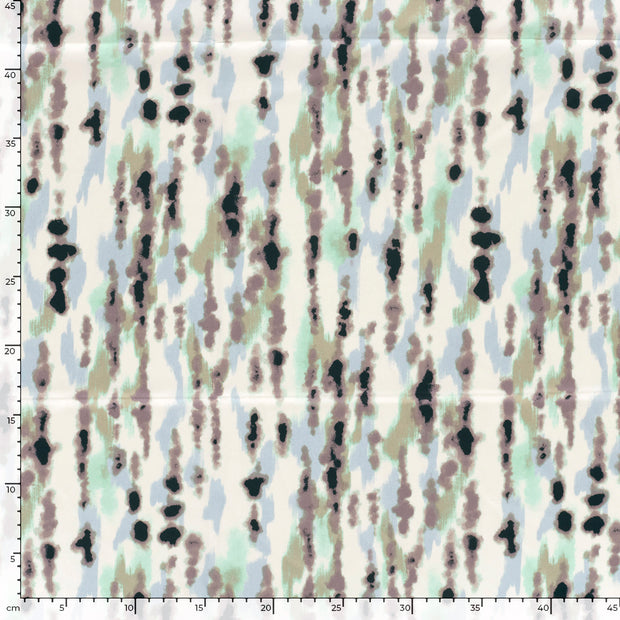 Satijn Duchesse stof Abstract Lichtblauw