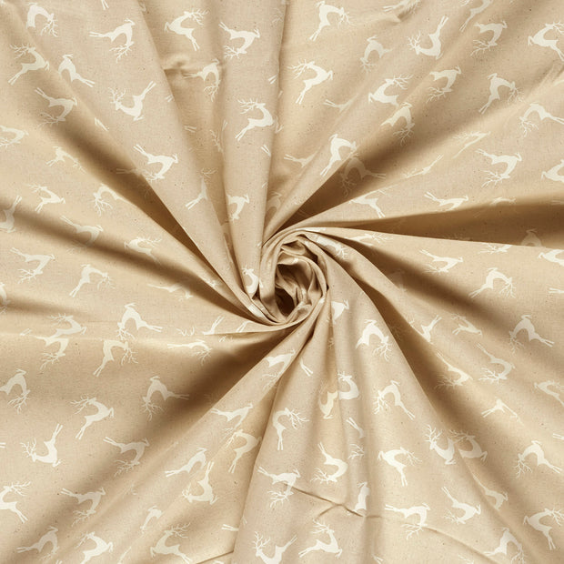 Algodón Popelina tela Blanco roto estampado 