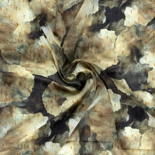 Chiffon fabric Brown digital printed 