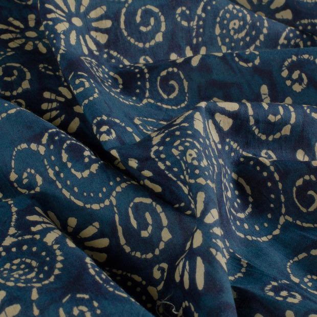 Voile stof Bloemen Indigo
