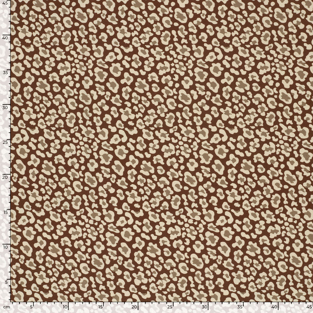 Jersey fabric Leopards Brique
