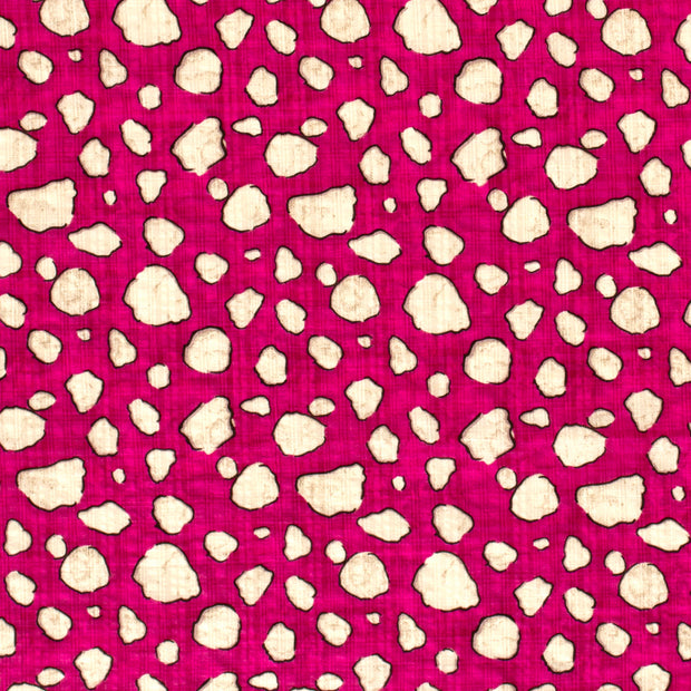 Viscosa Algodón Tejido tela Puntos Fucsia