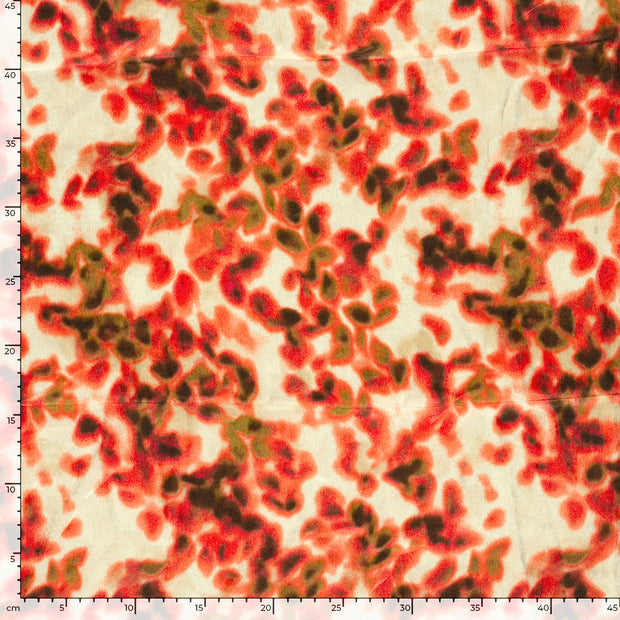 Satin Velvet fabric Abstract Redwood