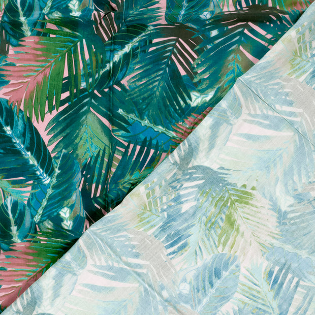 Viscose Poplin stof Bladeren bedrukt 