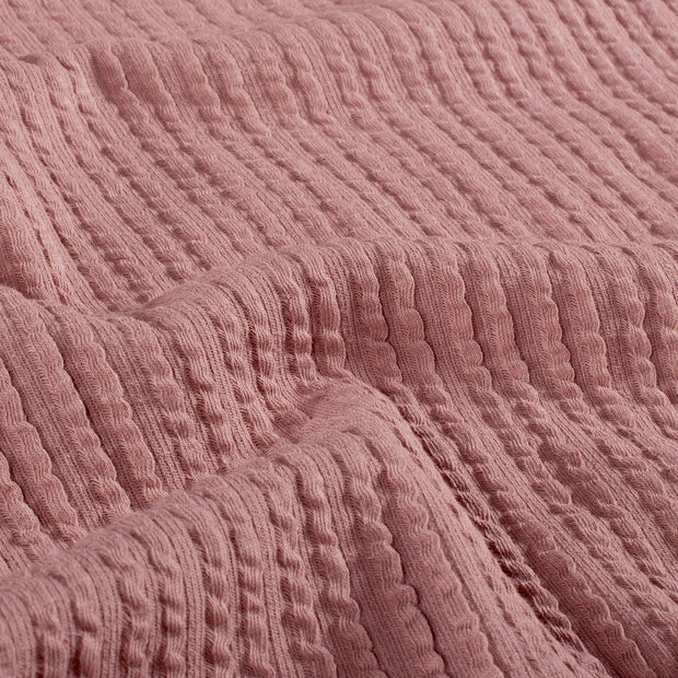 Rib Jacquard tela Unicolor Mauve claro