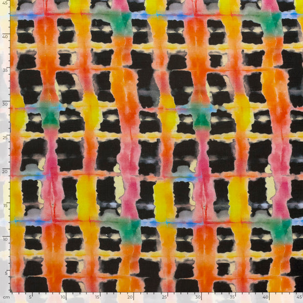 Geweven Viscose Linnen stof Abstract Marine