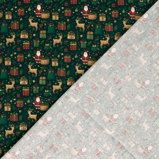 Cotton Poplin fabric Christmas digital printed 