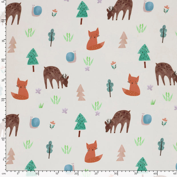 Softshell fabric Animals Beige
