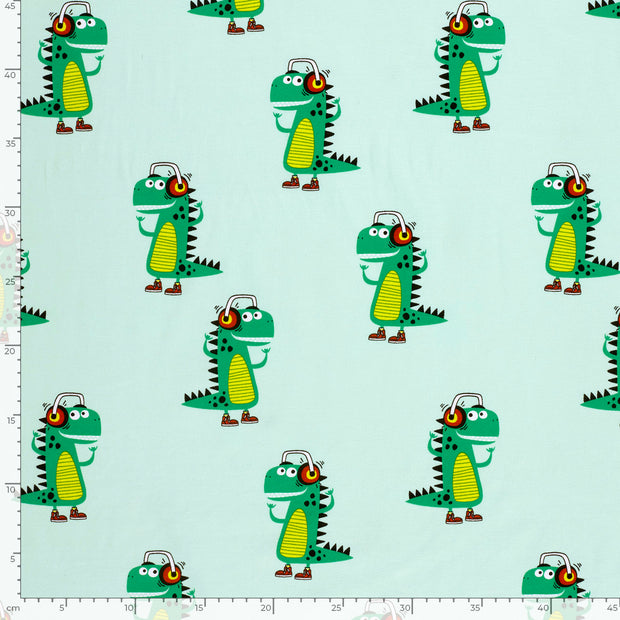 Jersey fabric Crocodiles Mint