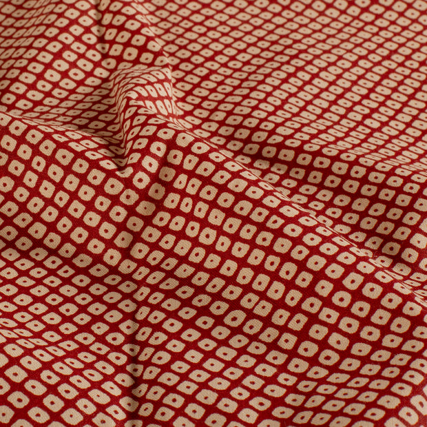 Popeline de Coton tissu losanges Bordeaux