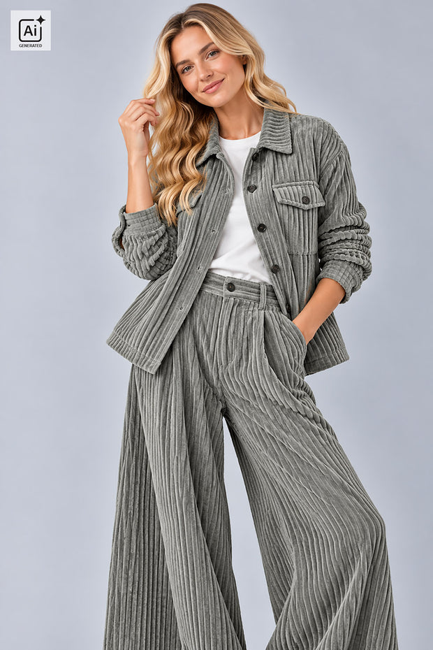 Corduroy 4.5w fabric Unicolour Grey