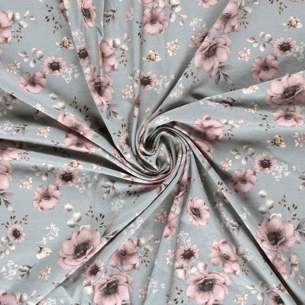Jersey fabric Dark Mint digital printed 