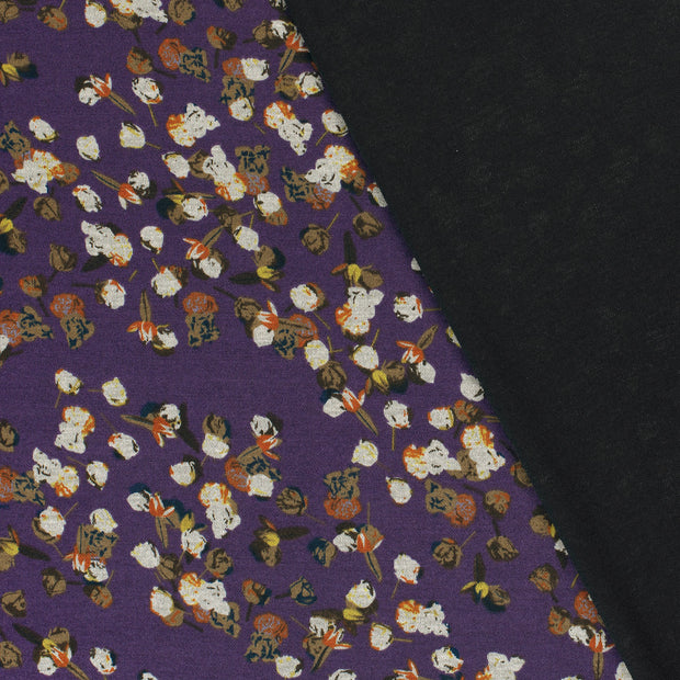 Poly Viscose Jersey fabric Flowers discharge printed 