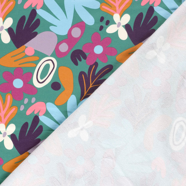 French Terry fabric Flowers brushed and digital printed 