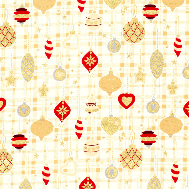 Cotton Poplin fabric Balls Off White
