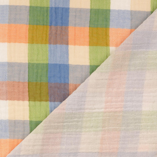 Muslin fabric Baby Blue yarn dyed 