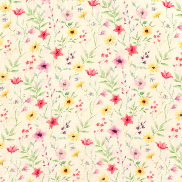 Double gaze Bio Naturel tissu Blanc cassé mat 