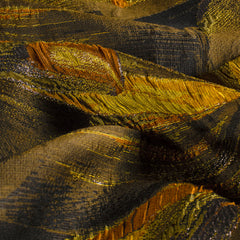 Jacquard Lurex Flowers Oker