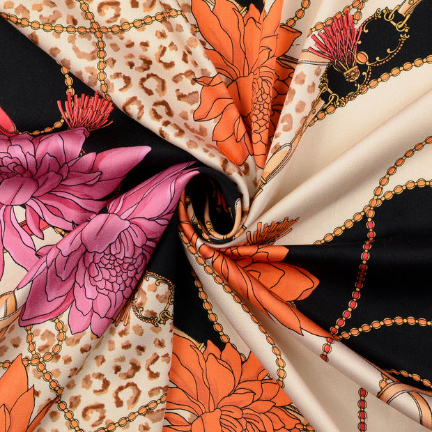 Viscose Satin tissu Noir 
