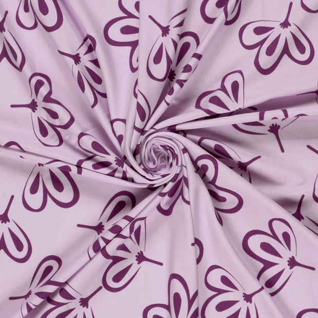 Jersey tissu Lilas imprimé 