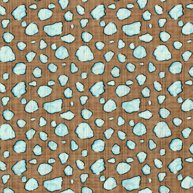 Woven Cotton Viscose fabric Dots Brown Taupe