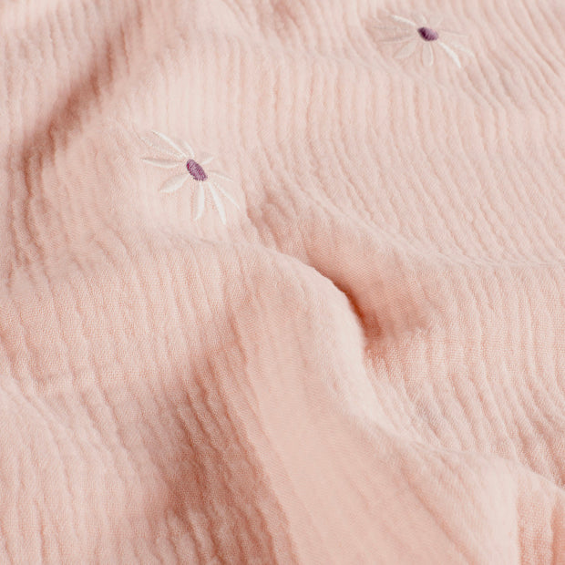 Muselina tela Flores Rosa
