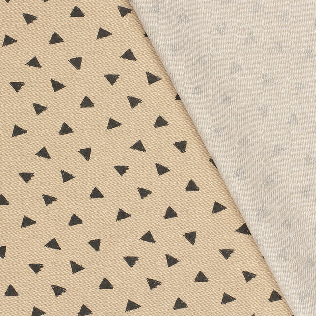 Linen Look fabric Triangle printed 