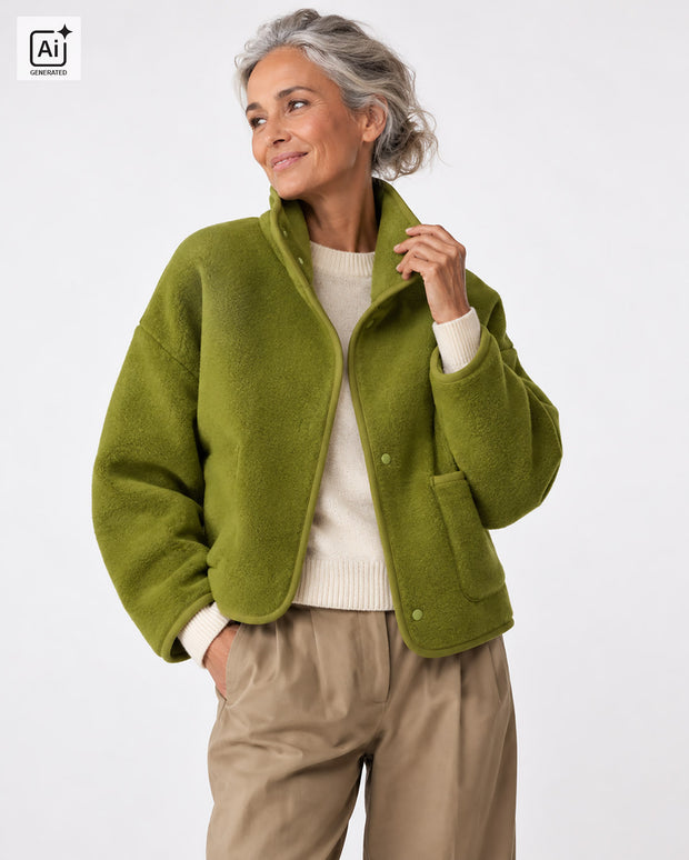Fleece fabrik Melange Grün
