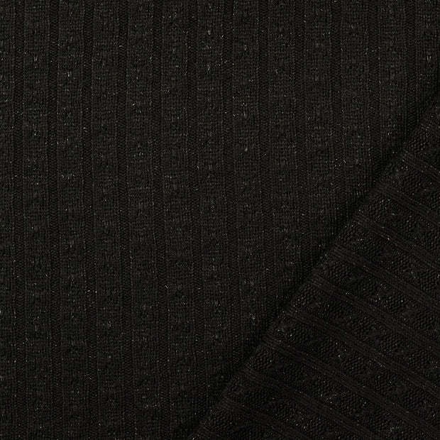 Heavy Knit tissu Noir Lurex 