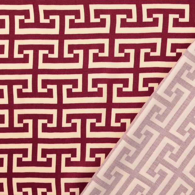 Viscose Satin fabric Bordeaux printed 