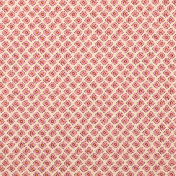 Seersucker tissu fleurs Rose clair