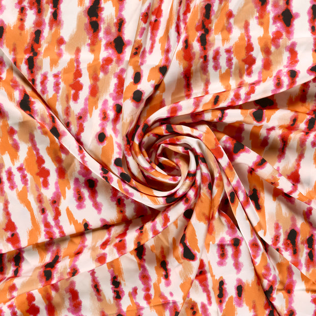 Satin Duchesse fabrik Orange bedruckt 