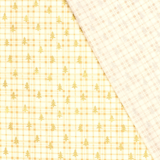 Popeline de Coton tissu arbres imprime et enduit 