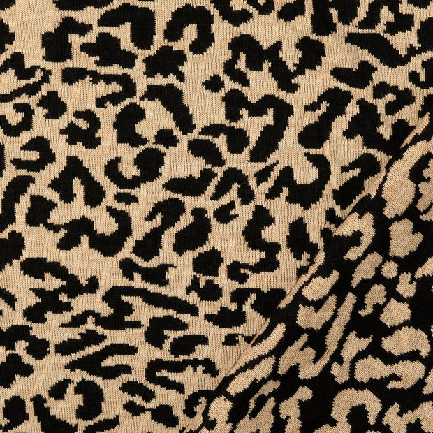Heavy Knit fabric Black jacquard 