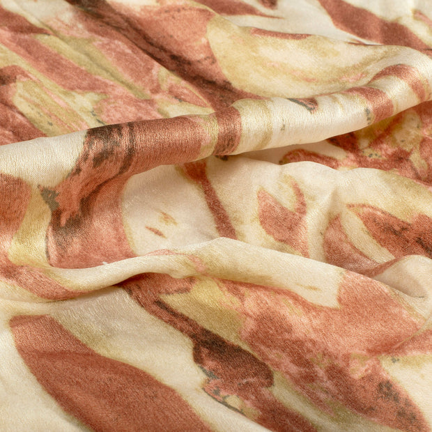 Satin Velvet tela Abstracto Beis