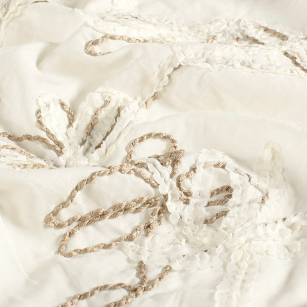 Voile fabric Flowers Off White