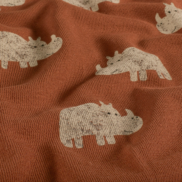 Terry Crêpe tissu Rhinocéros Vieux rose