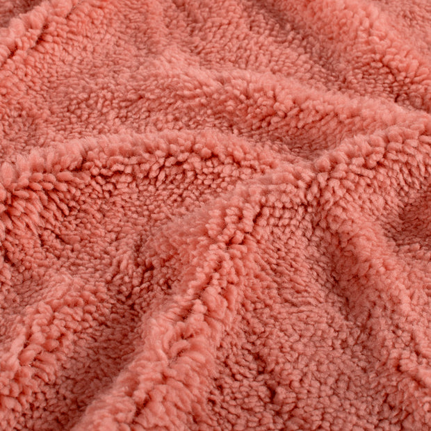 Sherpa Fleece fabrik Uni Coral