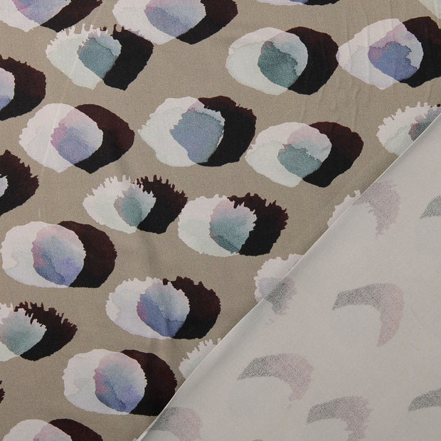 Viscose Satin fabric Grey digital printed 
