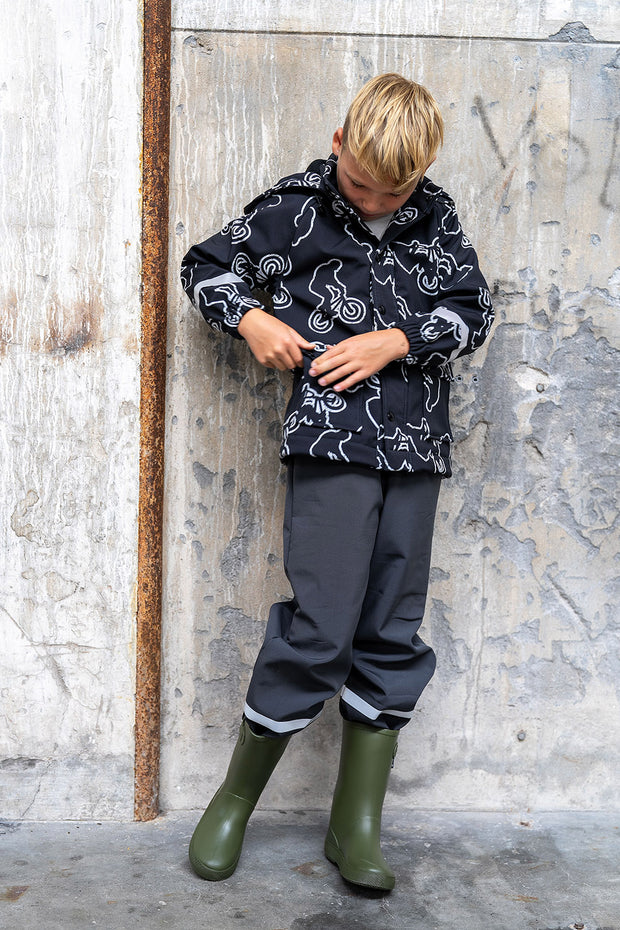 Softshell stof Effen Donker grijs