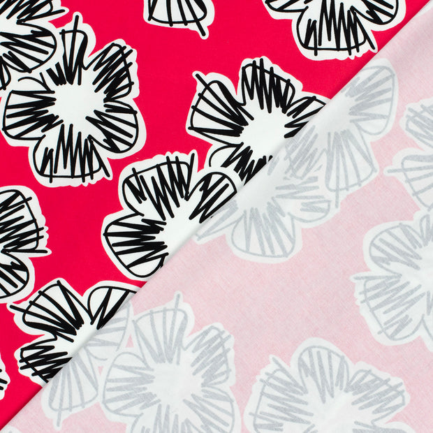 Cotton Satin fabric Flowers printed 