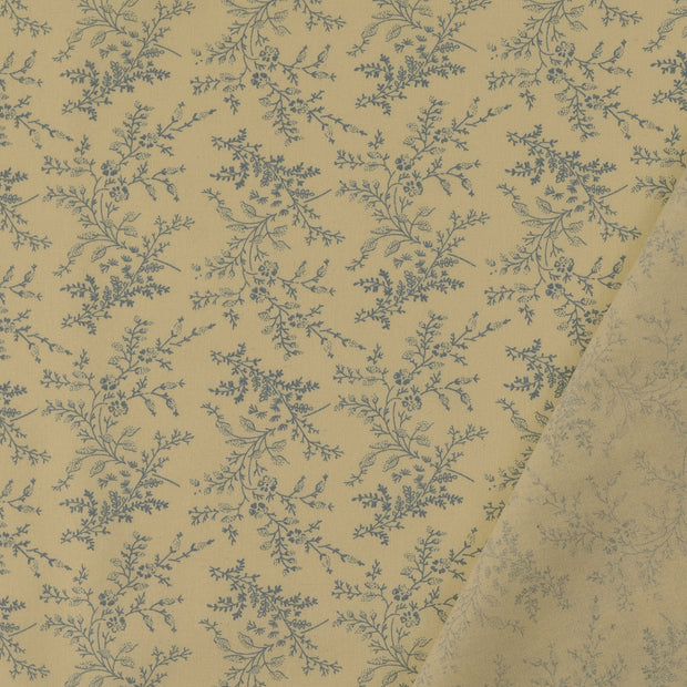 Cotton Poplin fabric Baby Blue printed 