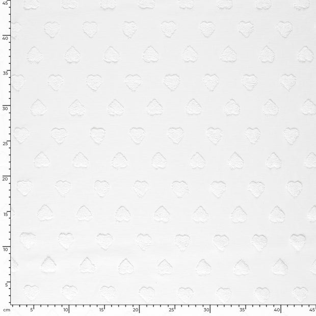 Knitted tela Corazones Blanco roto