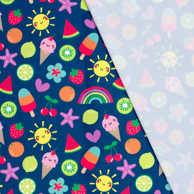 Swimwear Jersey UPF50 Recycled fabric Rainbow digital printed 