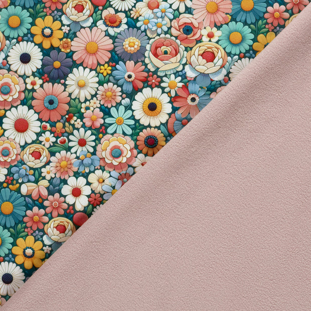 Softshell fabric Flowers digital printed 