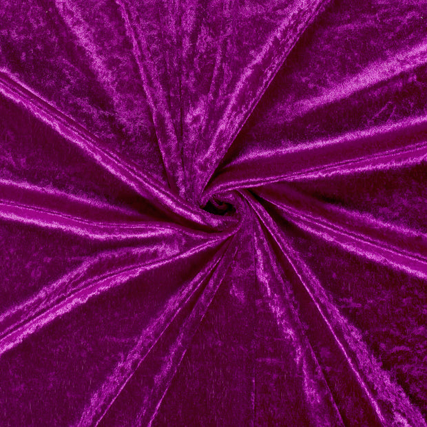 Velours tissu Fuchsia froissé 