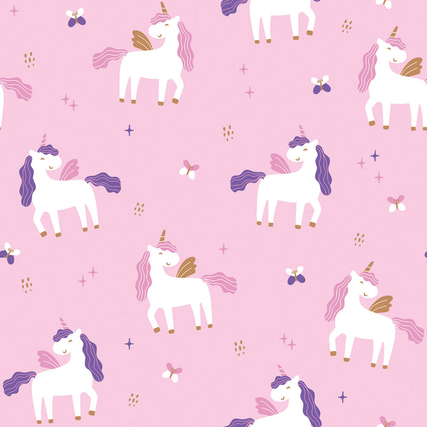 Aqua Protect (waterproof) fabric Unicorn Pink