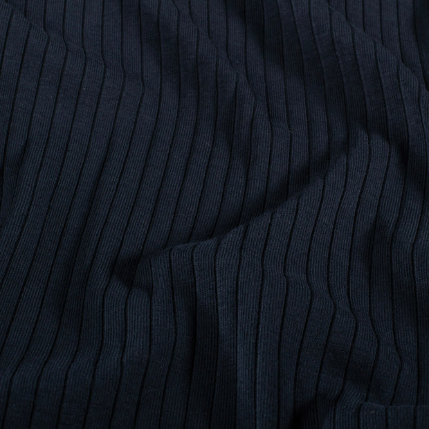 Rib Jersey tissu Unicolore Bleu Marine